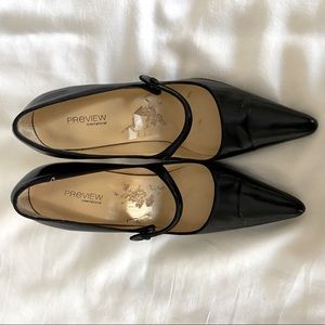 Preview International Black Leather Pumps (size 6M)